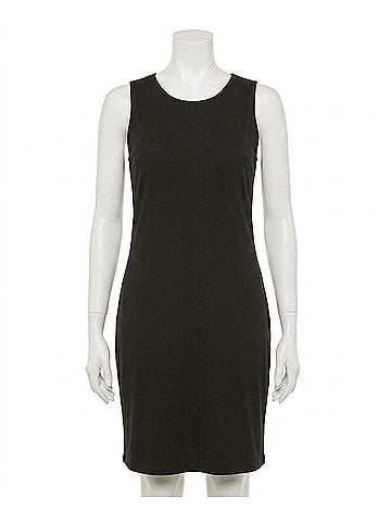 Mittoshop Rib Knit Tank Mini Dress in Black (view 1)