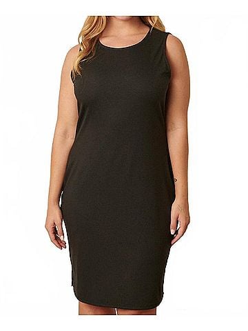 Mittoshop Rib Knit Tank Mini Dress in Black (view 2)