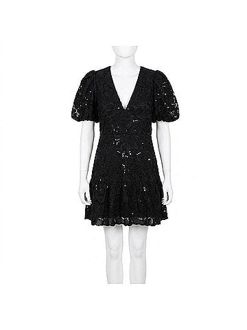 English Factory Tie Ready Dress in Black (view 1)