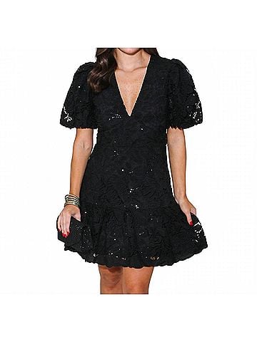 English Factory Tie Ready Dress in Black (view 2)