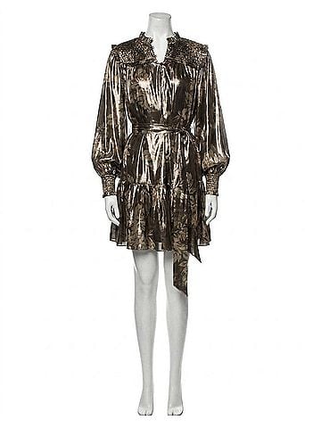 Christy Lynn Rine Metallic Dress in Black (view 1)