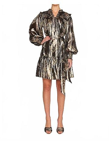 Christy Lynn Rine Metallic Dress in Black (view 2)