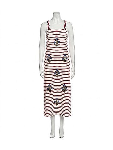 Vilagallo Lilou Embroidered Midi Dress in Multi (view 1)