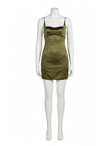 Bec & Bridge Bella Bodycon Satin Mini Dress in Missgreen (view 1)