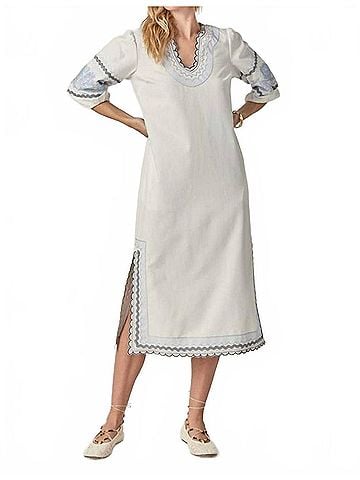 English Factory Agadir Midi Dress in White (view 2)
