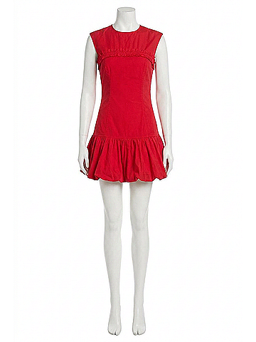 Ganni Corset Mini Dress in Red (view 1)