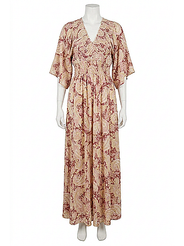 Mittoshop Belah Paisley Print Maxi Dress in Mauve (view 1)