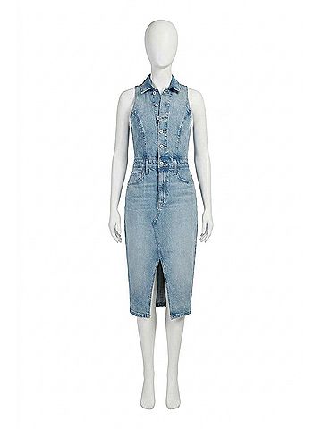 Favorite Daughter Halter City Dress Denim in Blue (view 1)