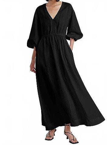 Bec & Bridge Cynthia V Maxi Dress in Black (view 2)