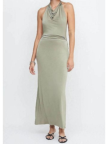 Bec & Bridge Ariel Halter Maxi Dress in Sage (view 2)