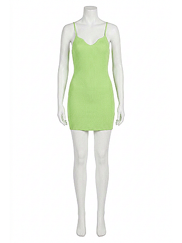 Endless Rose Alix Sweetheart Scooped Knit Mini Dress in Lime (view 1)