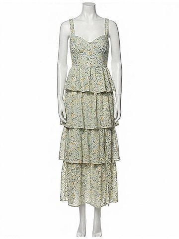 Astr Midsummer Maxi Dress in Light Mint Multi Floral (view 1)