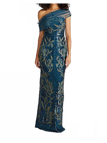 Theia Women's Jude One Shoulder Dress in Mystic Sage (view 2)
