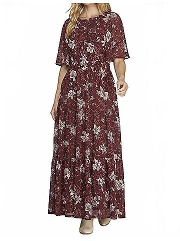 She + Sky Westwood Dress in Burgundy (view 2)