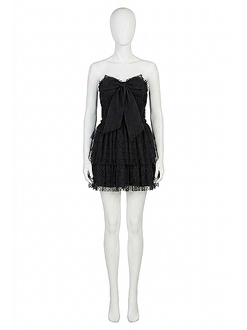 LoveShackFancy Faron Dress in Black (view 1)