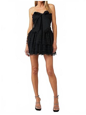 LoveShackFancy Faron Dress in Black (view 2)
