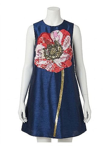 Frances Valentine Alice Shift Poppy Dress in Navy (view 1)