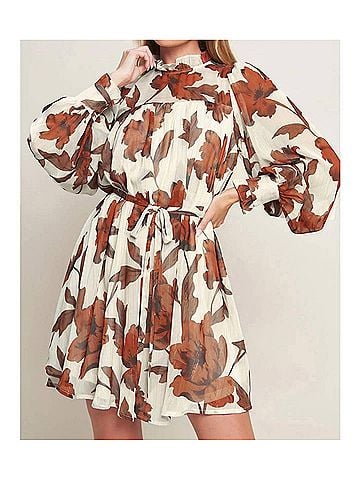Flying Tomato Patricia Printed Woven Mini Dress in Printed (view 2)
