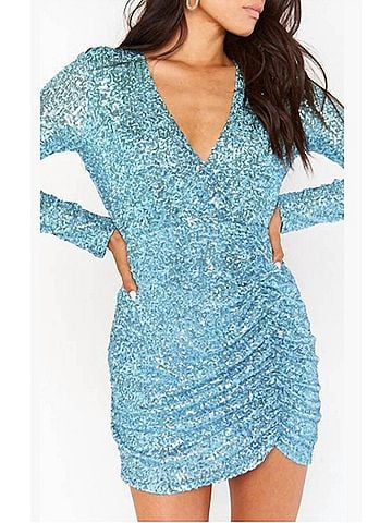 Show Me Your Mumu Party Hop Dress in Frosty Blue (view 2)