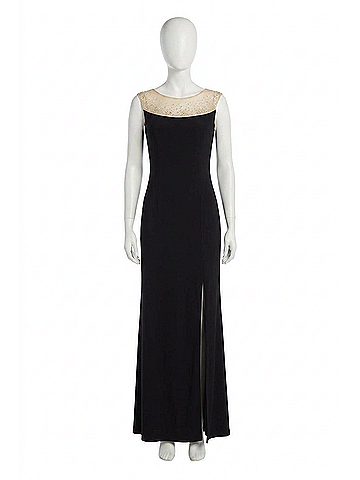 Joseph Ribkoff Embellished Yoke Maxi Dress in Black (view 1)