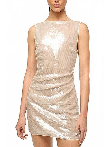 STAUD Eton Mini Dress in Moon (view 2)