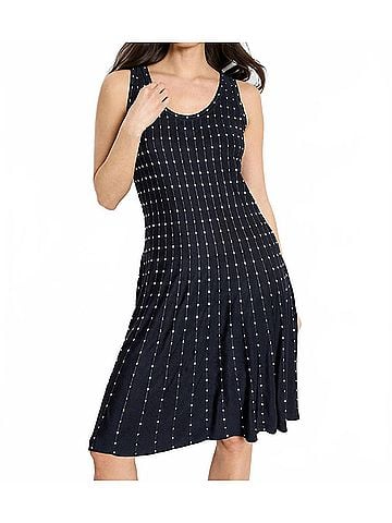 Nic + Zoe Falling Dot Twirl Dress in Indigo Multi (view 2)