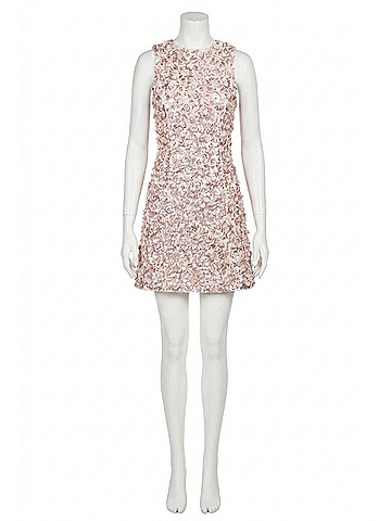 Alice + Olivia Lindsey Embellished Mini Gown in Blush/Rose Gold (view 1)