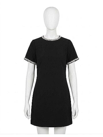 Sugarlips Kaitlyn Rhinestone Shift Mini Dress in Black (view 1)