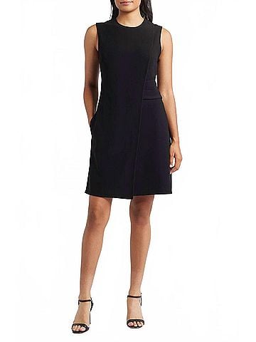 Nic + Zoe Scuba Knit Angled Mini Dress in Black Onyx (view 2)