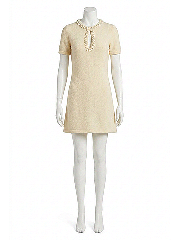 English Factory Pearl Key Hole Dress in Off White (view 1)