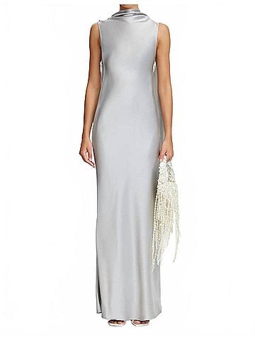 Acler Fleeden Maxi Dress in Dove (view 2)