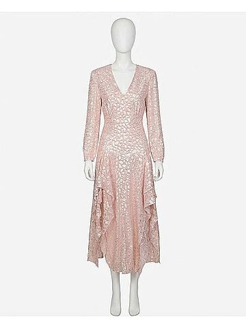 Stella McCartney Women's Animal-Print Asymmetrical Dress in Ballet Pink (view 1)