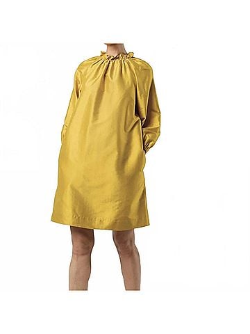 Ann Mashburn Harper Dress in Mustard Silk Shantung (view 2)