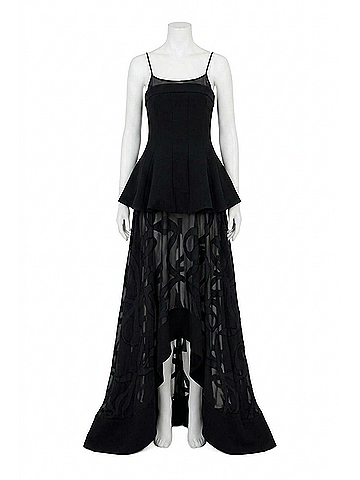 STINE GOYA Tailored Bodice High Low Skirt in Black (view 1)