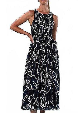 Nic + Zoe Midnight Muse Chiffon Dress in Black Multi (view 2)