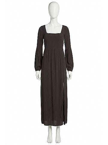 Chaser Smocked Long Dress in Phantom (view 1)