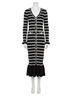 ABLE Stripes Black Esther Dress in Black Stripe Size L - photo 1