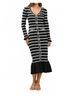 ABLE Stripes Black Esther Dress in Black Stripe Size L - photo 2