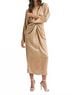 Mable Solid Brown Ruby Dress in Beige Size L - photo 2