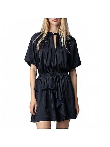 Zadig & Voltaire Women's Romina Satin Dress in Encre (view 2)