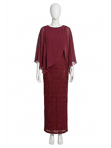 Joseph Ribkoff Signature Novelty Sheath Dress in Merlot (view 1)