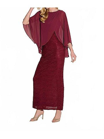 Joseph Ribkoff Signature Novelty Sheath Dress in Merlot (view 2)