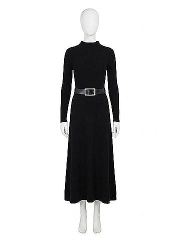 Ann Mashburn Long-Sleeved Charlotte Midi Dress in Hunter Iced Cotton (view 1)