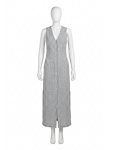 Onia Button Down Maxi Dress in Deep Navy/ White (view 1)