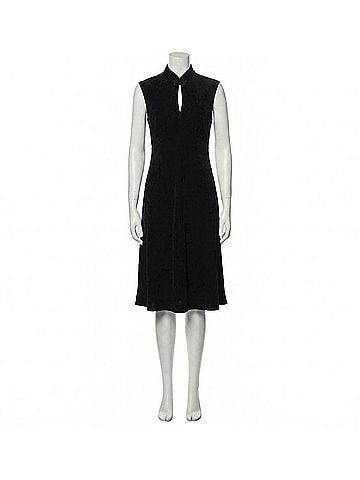 Ralph Lauren Velvet Cap-Sleeve Mini Dress in Black (view 1)