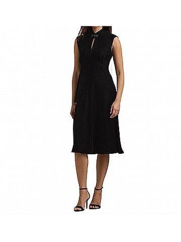 Ralph Lauren Velvet Cap-Sleeve Mini Dress in Black (view 2)