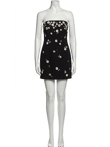 Cinq à Sept Tumbling Flowers Samia Mini Dress in Black (view 1)