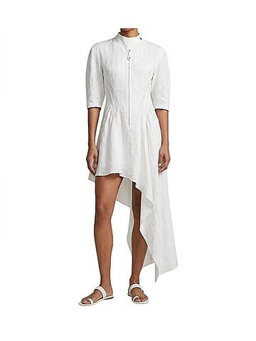Stella McCartney Corset Asymmetric Dress in White (view 2)