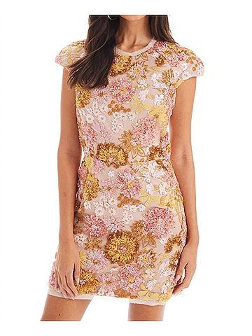 Allison Aria Dress in Blush Multi (view 2)