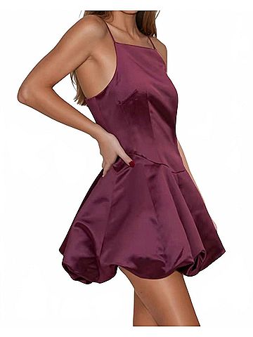 TCEC Alice Balloon Hem Dress in Purple (view 2)